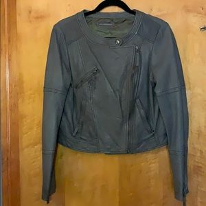 Boden Leather Bomber Jacket
